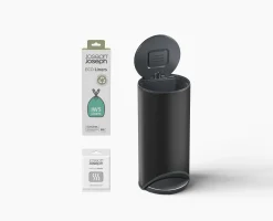Arc™ 30L Easy-push Matt Black Pedal Trash Can Starter Set