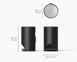 Arc™ 10L Easy-push Matt Black Pedal Trash Can