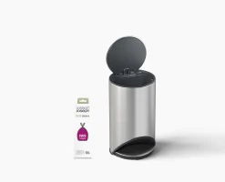 Arc™ 10L Easy-push Stainless-steel Pedal Trash Can Starter Set