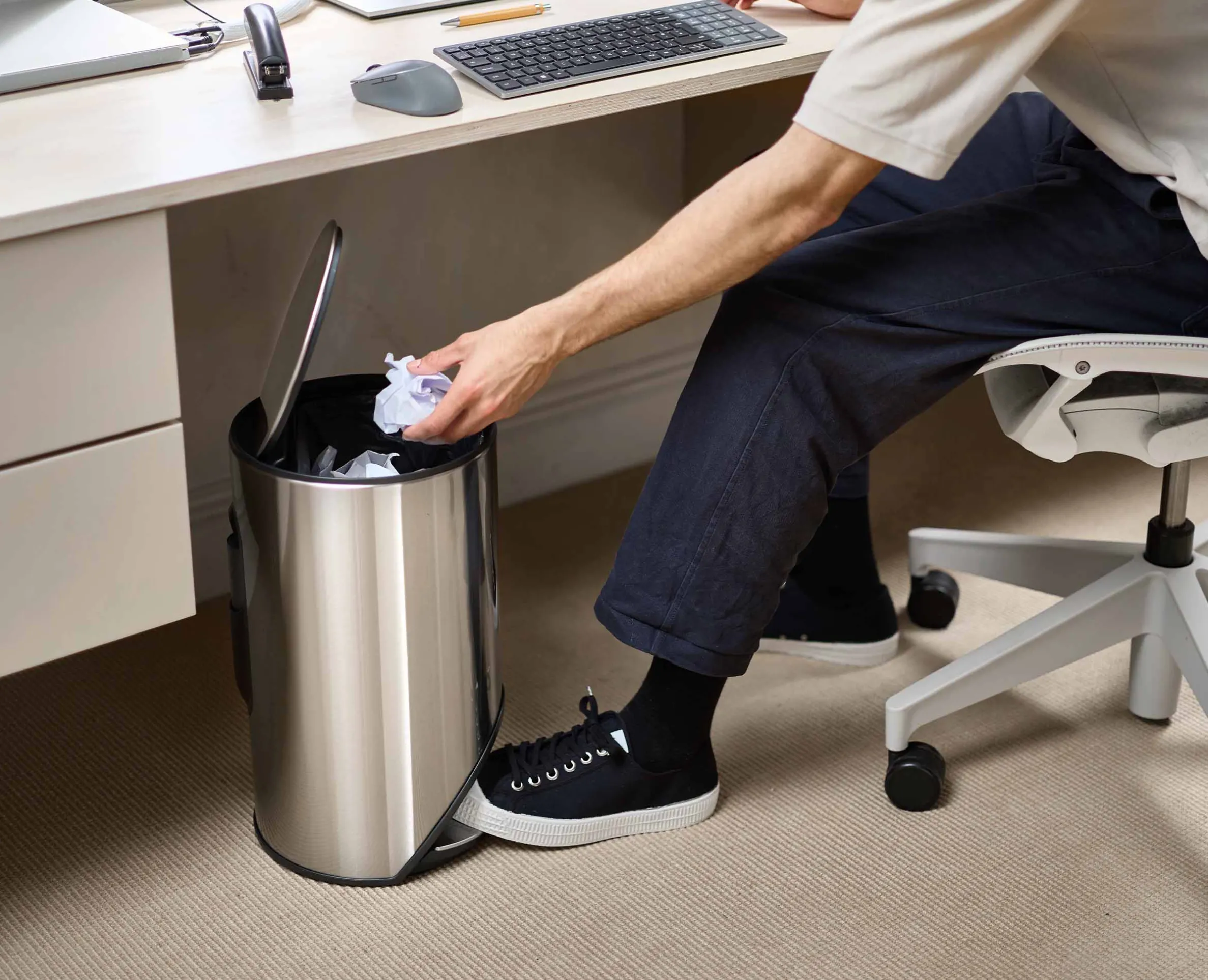 Arc™ 10L Easy-push Stainless-steel Pedal Trash Can