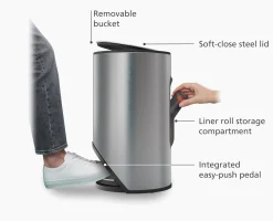 Arc™ 10L Easy-push Stainless-steel Pedal Trash Can