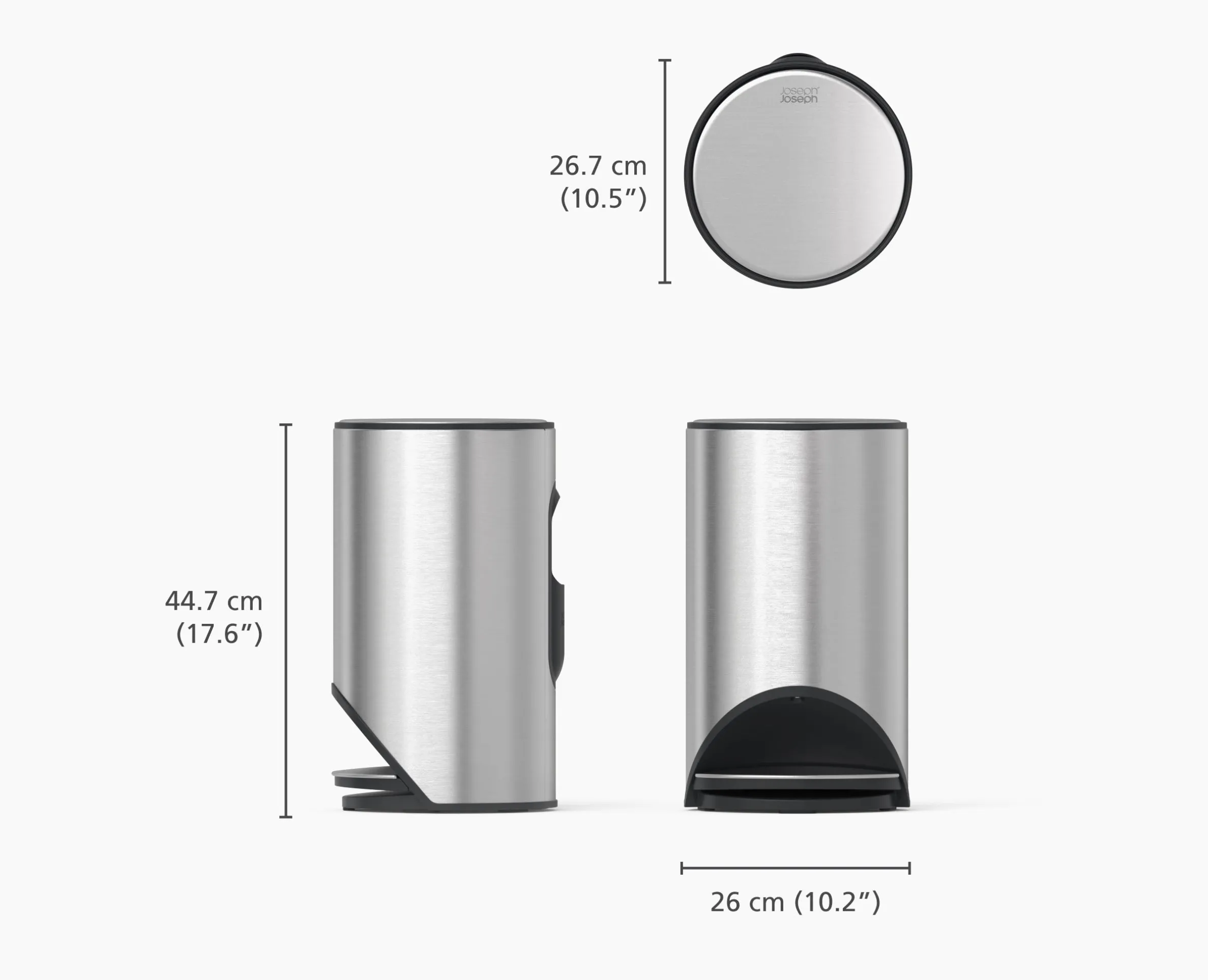 Arc™ 10L Easy-push Stainless-steel Pedal Trash Can
