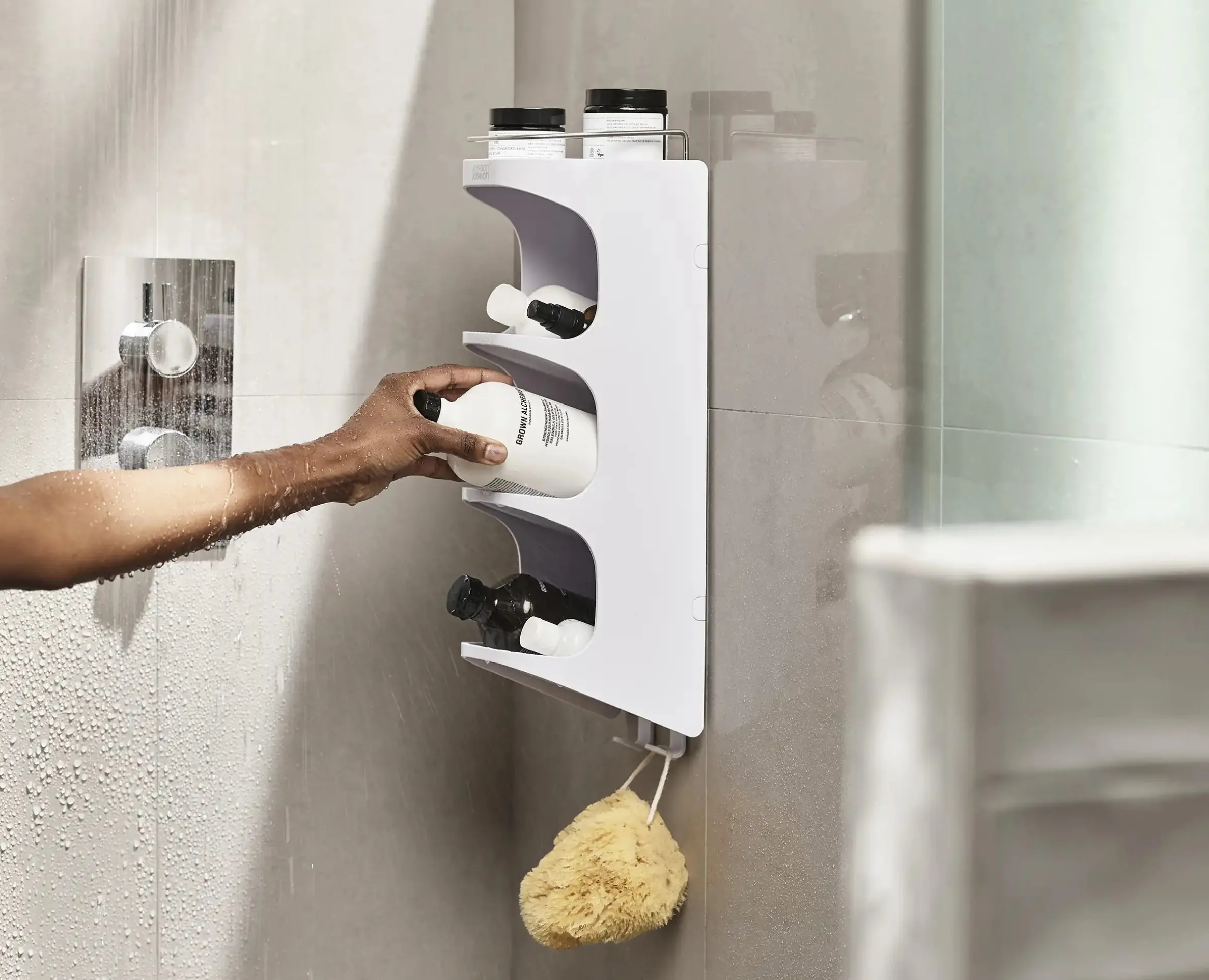 Capsule™ 4-tier White Shower Shelf