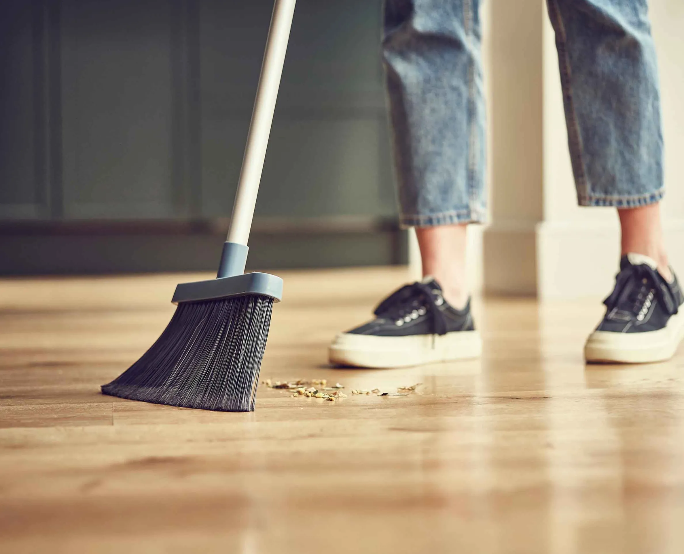 CleanStore Blue Wall-mounted Broom