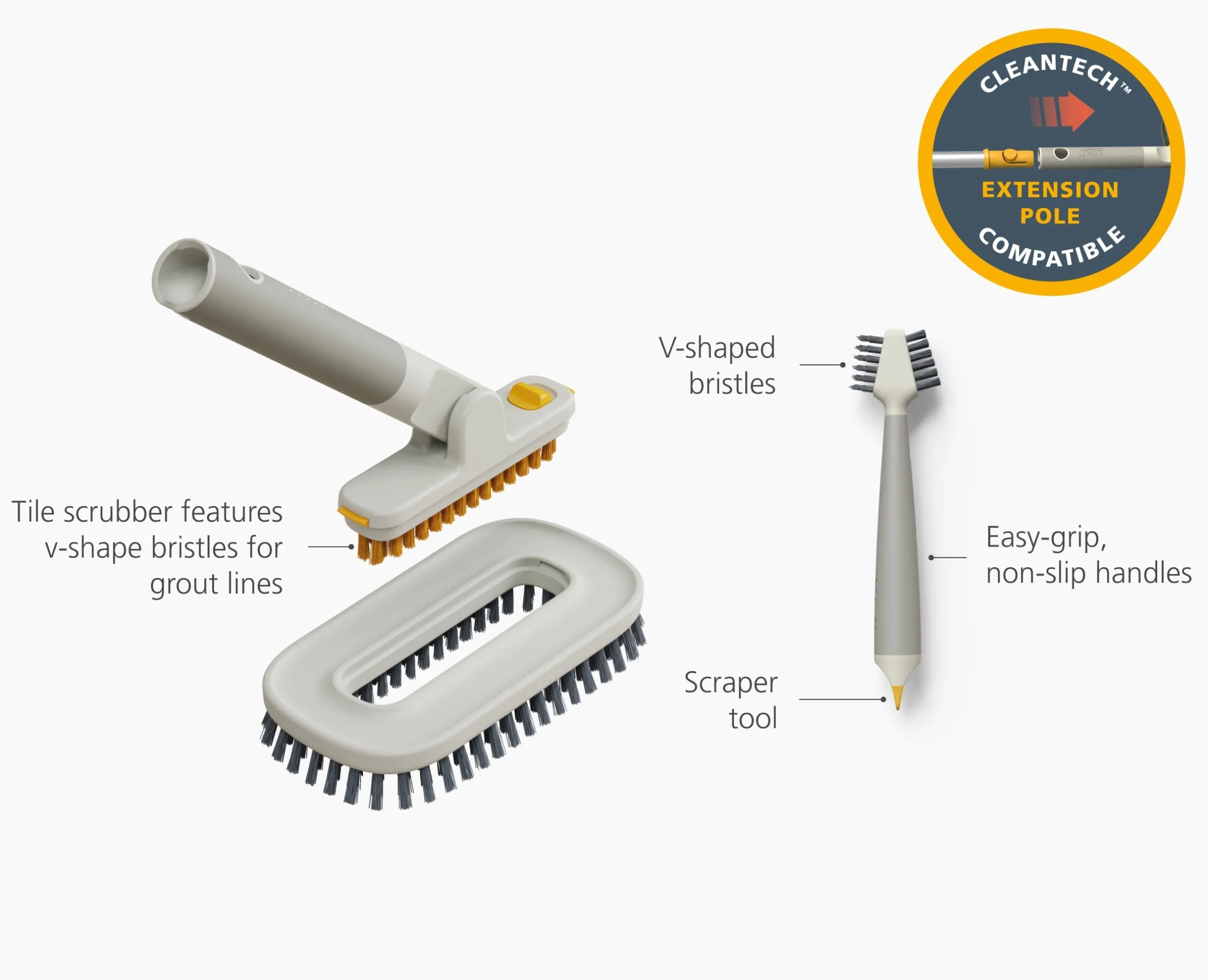 CleanTech™ 2-Piece Tile Scrubber & Spot Cleaning Tool Set