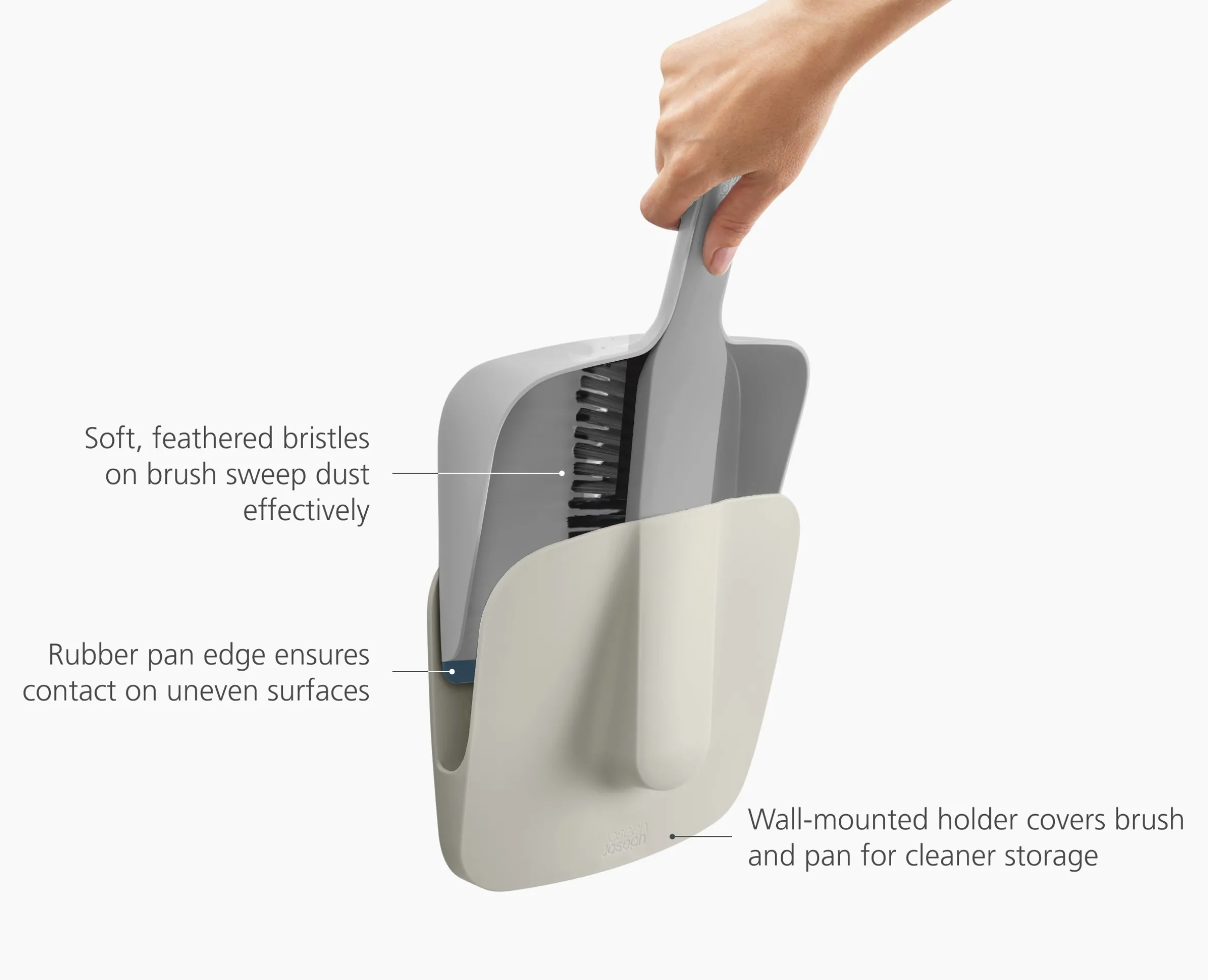 CleanTech™ Wall-Mounted Dustpan & Brush Set