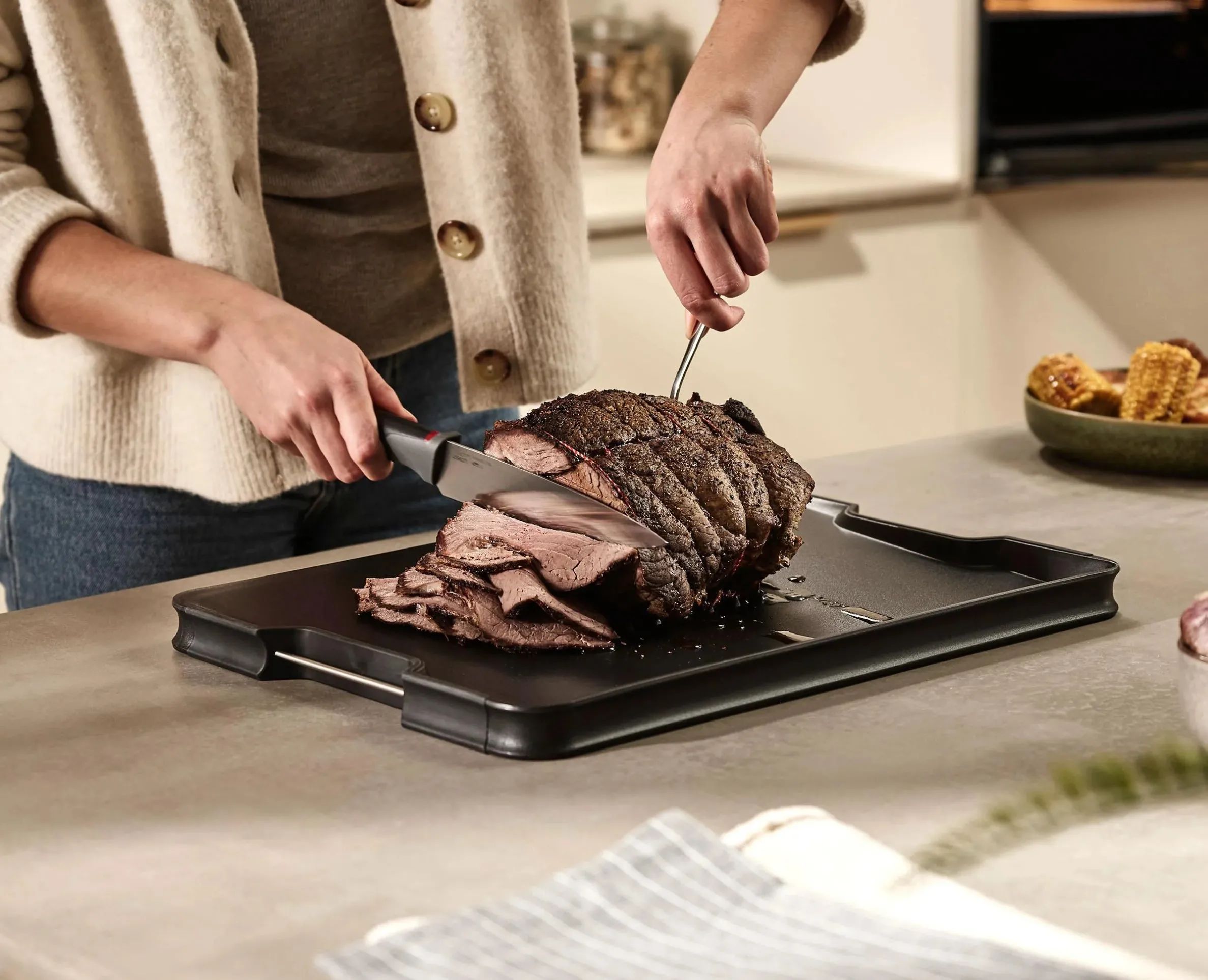 Cut&Carve™ Plus Multi-function Black Cutting Board
