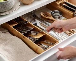 DrawerStore™ Bamboo Compact Cutlery Organizer