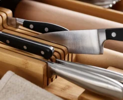 DrawerStore™ Bamboo Compact Knife Organizer