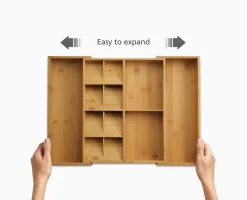 DrawerStore™ Bamboo Expanding Cutlery, Utensil & Gadgets Organizer