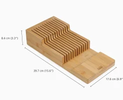 DrawerStore™ Bamboo Large 2-tier Knife Organizer