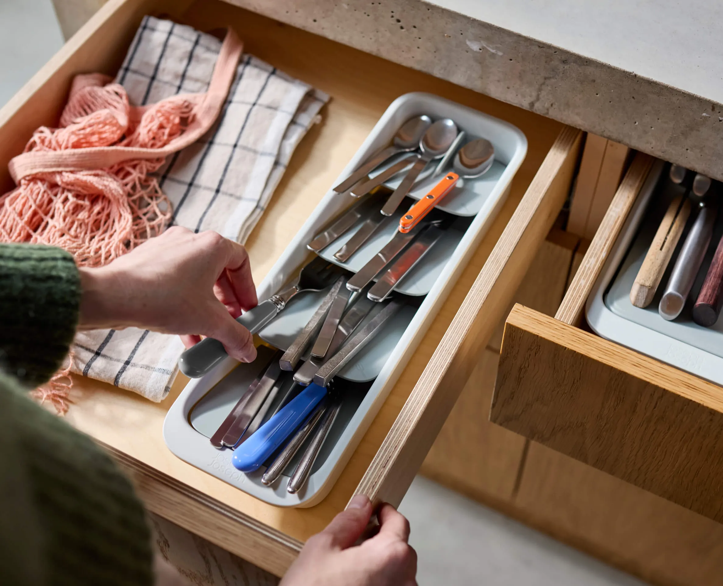 DrawerStore™ Compact Tiered Cutlery Organizer
