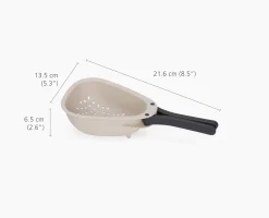 Droplet Mini White Colander with Folding Handle