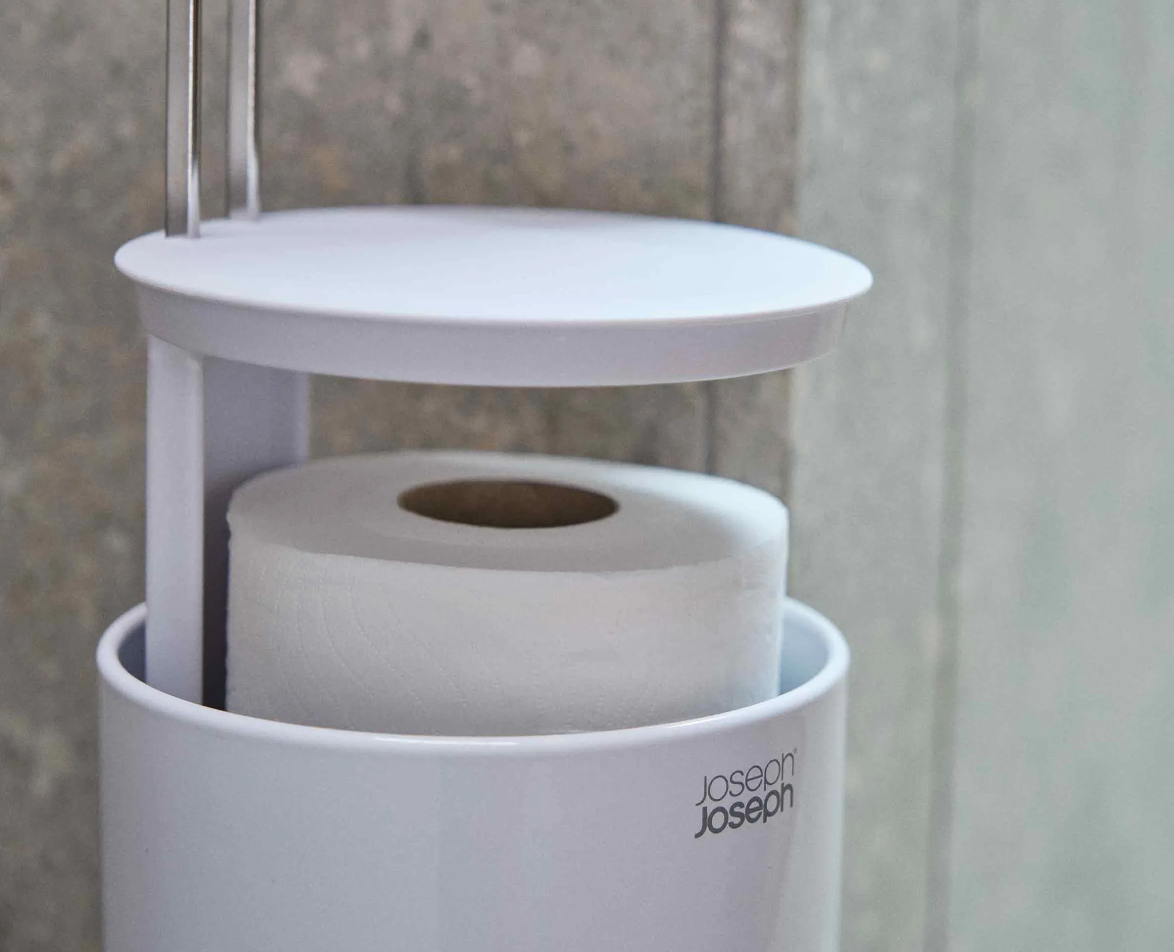 EasyStore™ Gloss White Concealed Toilet Paper Holder