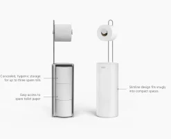 EasyStore™ Gloss White Concealed Toilet Paper Holder