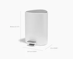 EasyStore™ 5L Gloss White Bathroom Pedal Trash Can