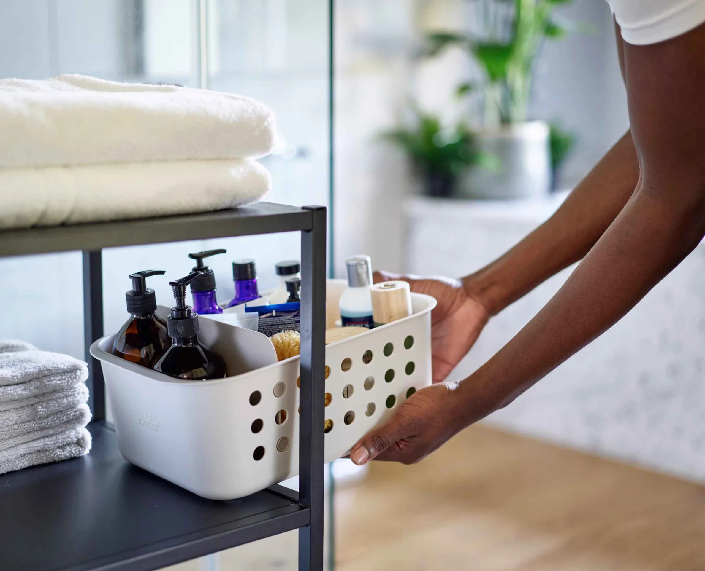 EasyStore™ Large Ecru Bathroom Storage Basket