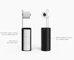 EasyStore™ Matt Black Concealed Toilet Paper Holder
