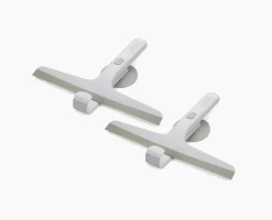 EasyStore™ Pack of 2 Light Gray Shower Squeegees with Storage Hook