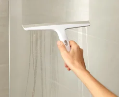 EasyStore™ Pack of 2 Light Gray Shower Squeegees with Storage Hook