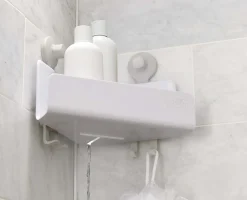 EasyStore™ 2-piece White Corner Shower Shelf Set
