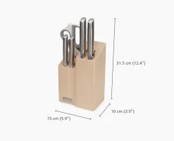 Elevate™ Fusion 5-piece Knife & Scissor Set with Beechwood Block