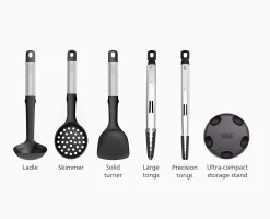Elevate™ Fusion 5-piece Stainless-steel Utensil Set with Compact Stand