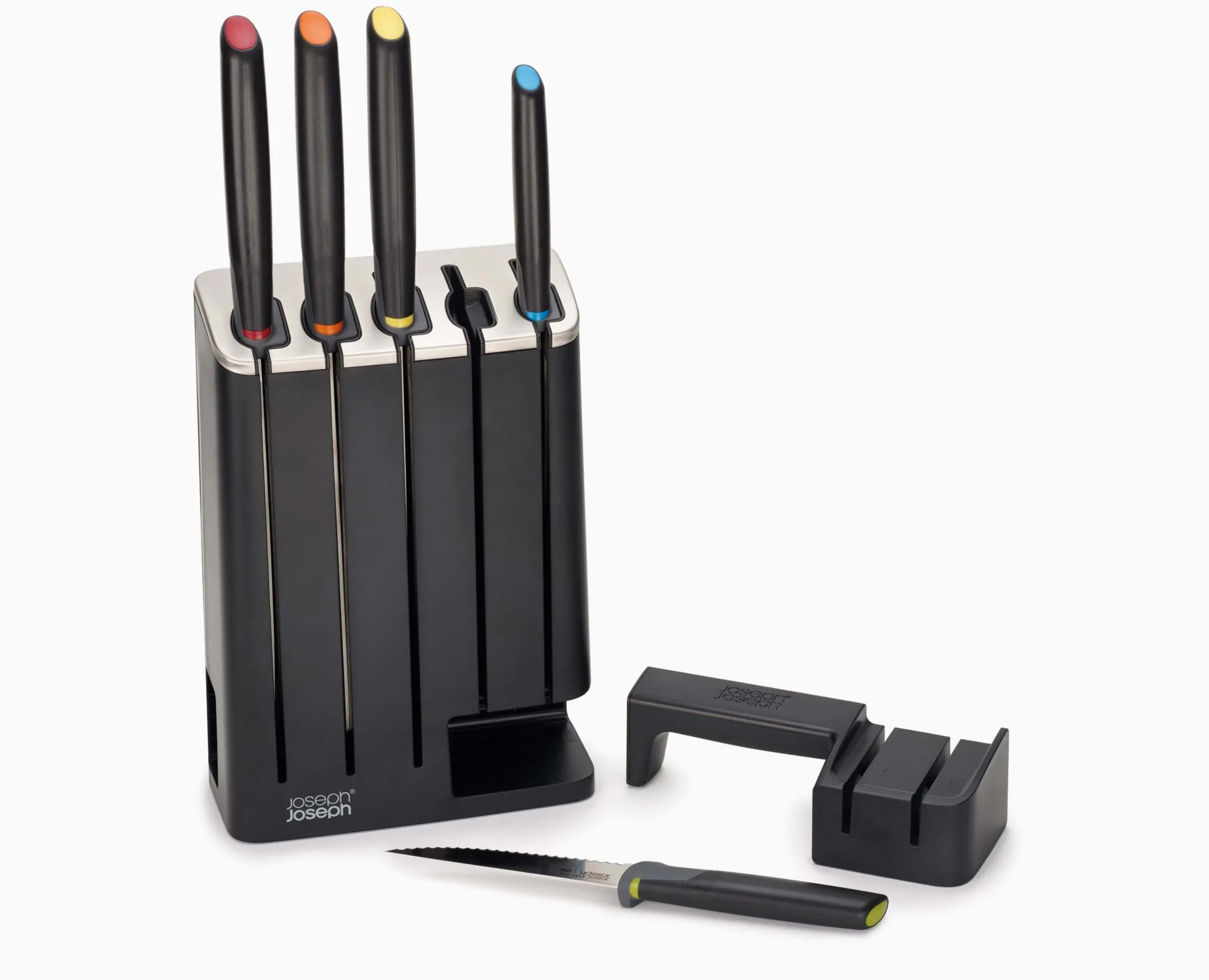 Elevate™ SlimBlock 5-piece Multicolor Knife Set with Sharpener