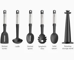 Elevate™ Stainless-steel Silicone 5-piece Utensils Carousel Set