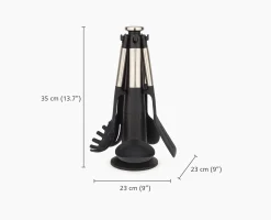 Elevate™ Stainless-steel Silicone 5-piece Utensils Carousel Set