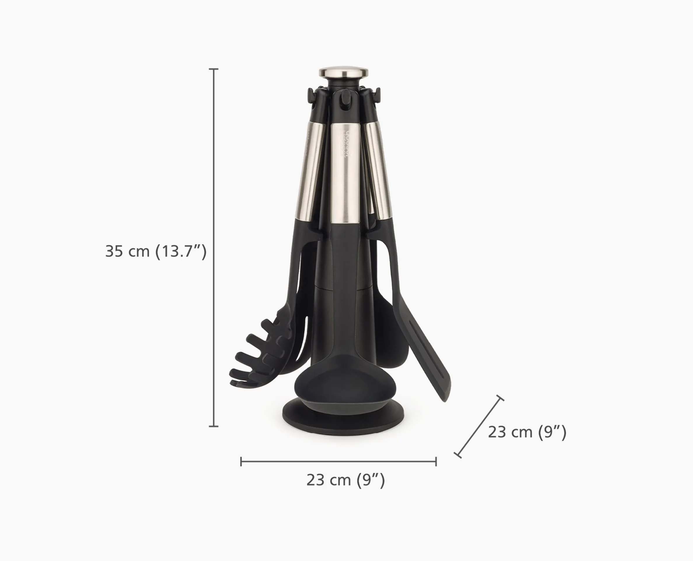 Elevate™ Stainless-steel Silicone 5-piece Utensils Carousel Set