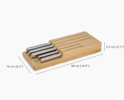 Elevate™ Steel Knife Set with In-drawer Bamboo Storage Tray