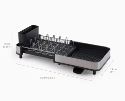 Extend™ Slim Steel Expandable Gray Dish Drainer