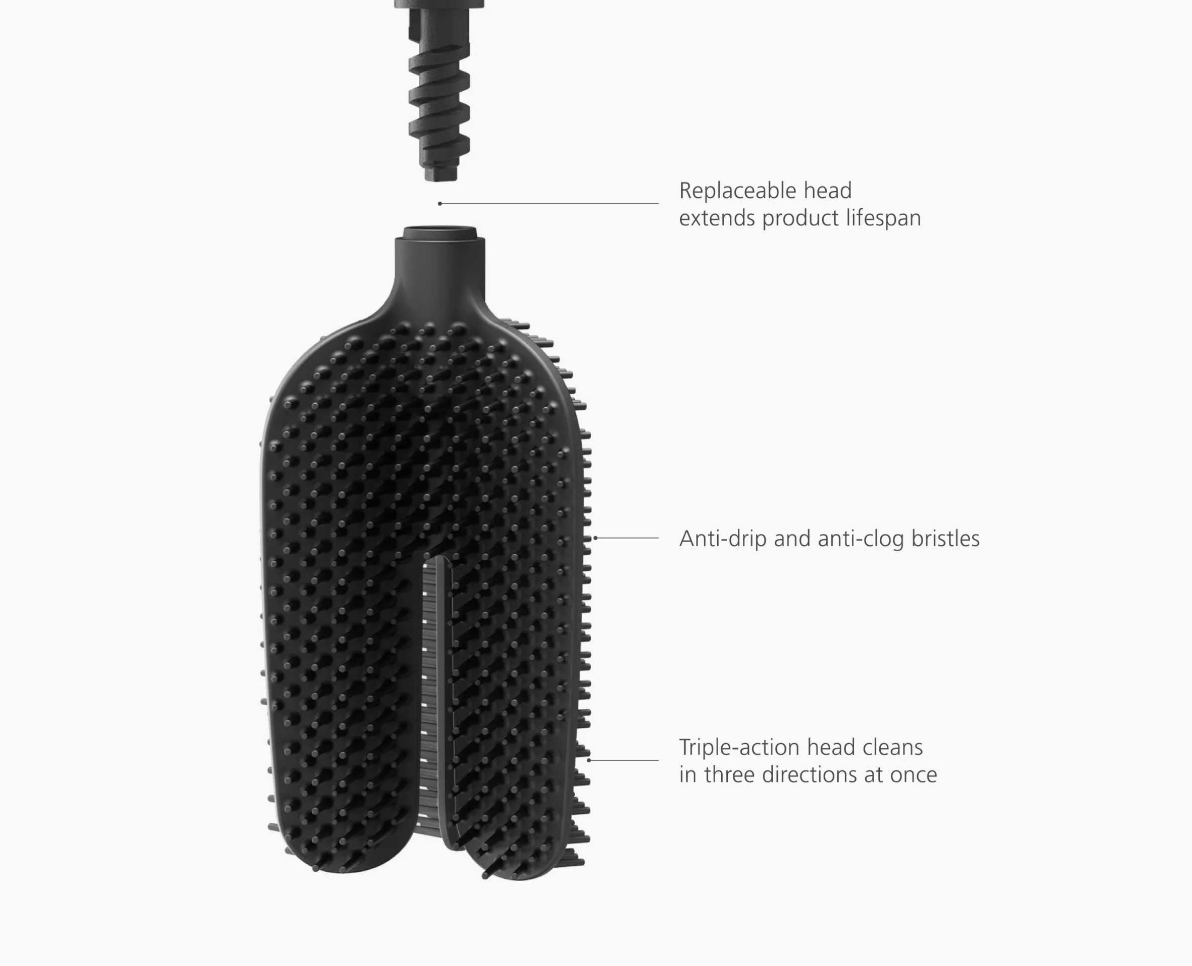 Flex™ 360 Pack of 2 Matt Black Toilet Brushes
