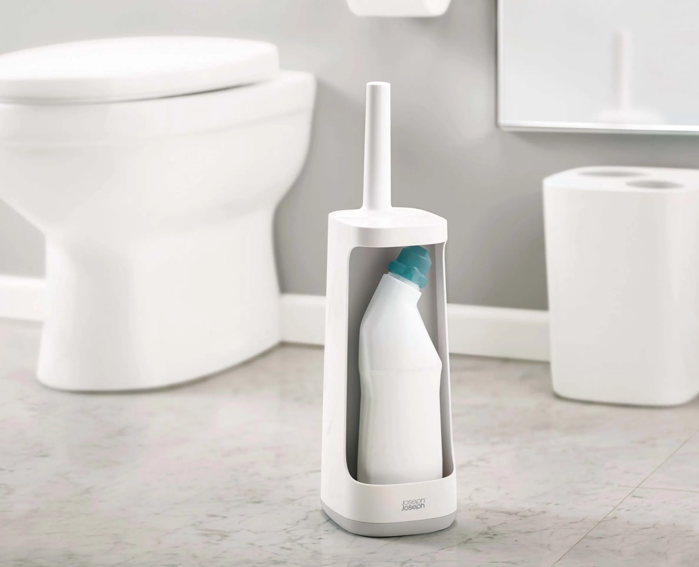 Flex™ Plus Light Gray Toilet Brush with Storage Caddy