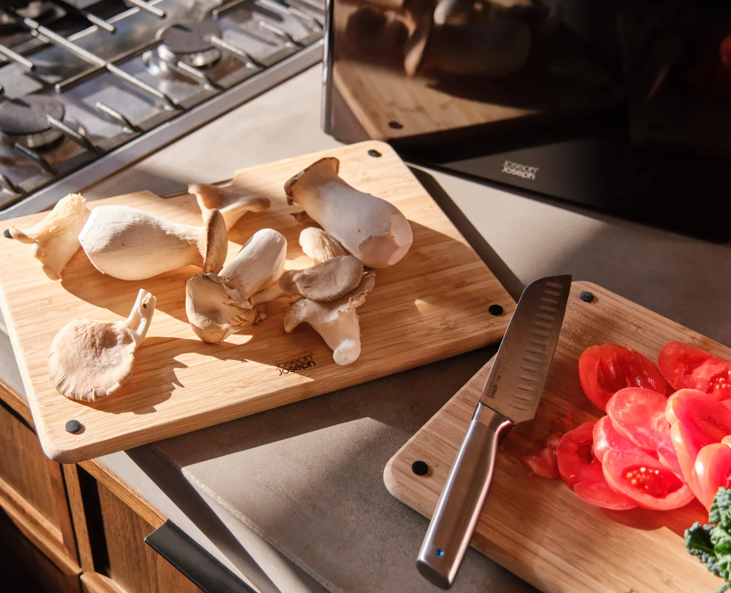 Folio™ Steel 3-Piece Bamboo Cutting Board Set With Black Stainless-Steel Case