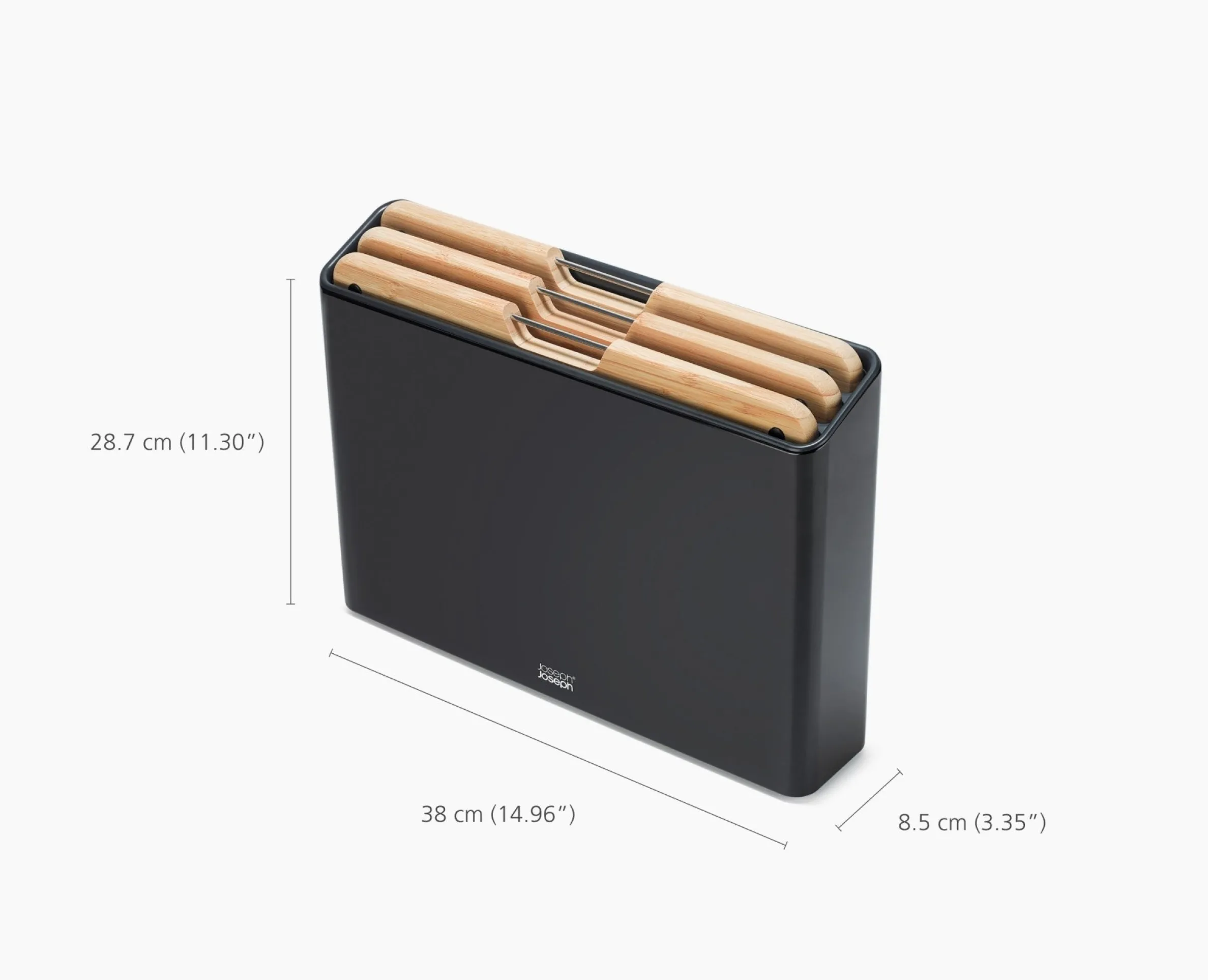 Folio™ Steel 3-Piece Bamboo Cutting Board Set With Black Stainless-Steel Case