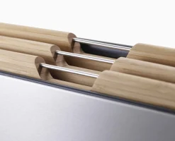 Folio™ Steel 3-Piece Bamboo Cutting Board Set With Stainless-Steel Case