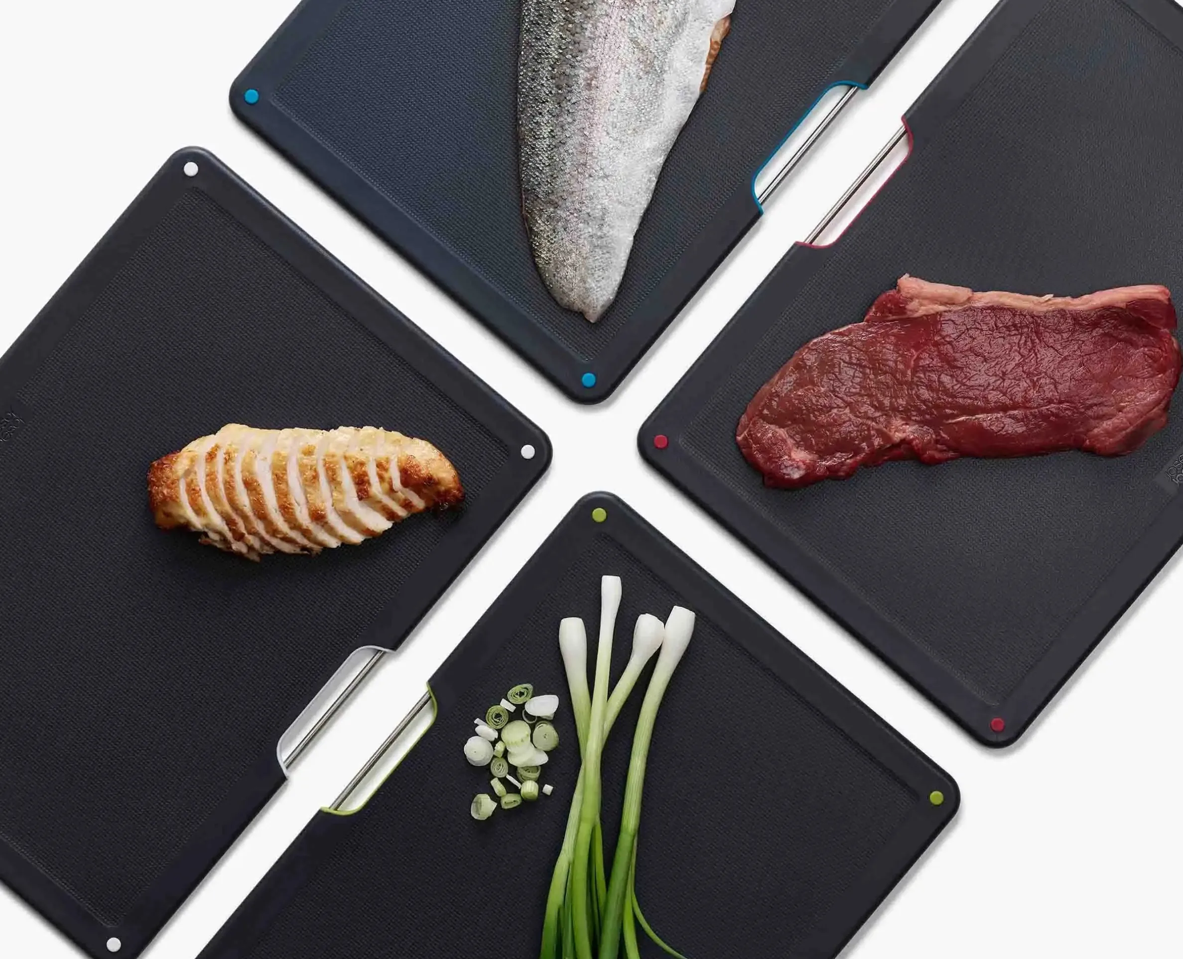 Folio™ Steel 4-piece Cutting Board Set With Stainless-Steel Case