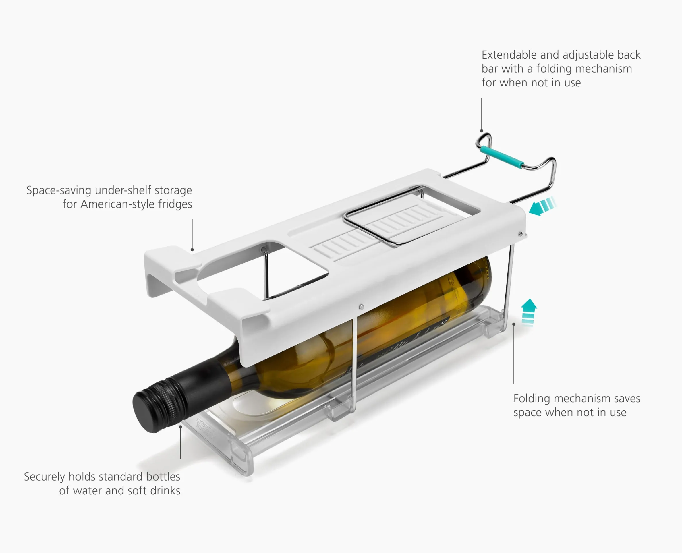 FridgeStore™ Under-Shelf Collapsible Bottle Holder