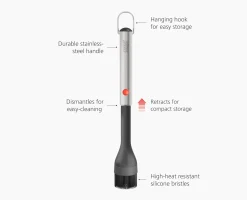 GrillOut™ Black BBQ Silicone Basting Brush with Extending Handle