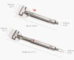 GrillOut™ Stainless-Steel BBQ Turner Tongs with Extending Handle