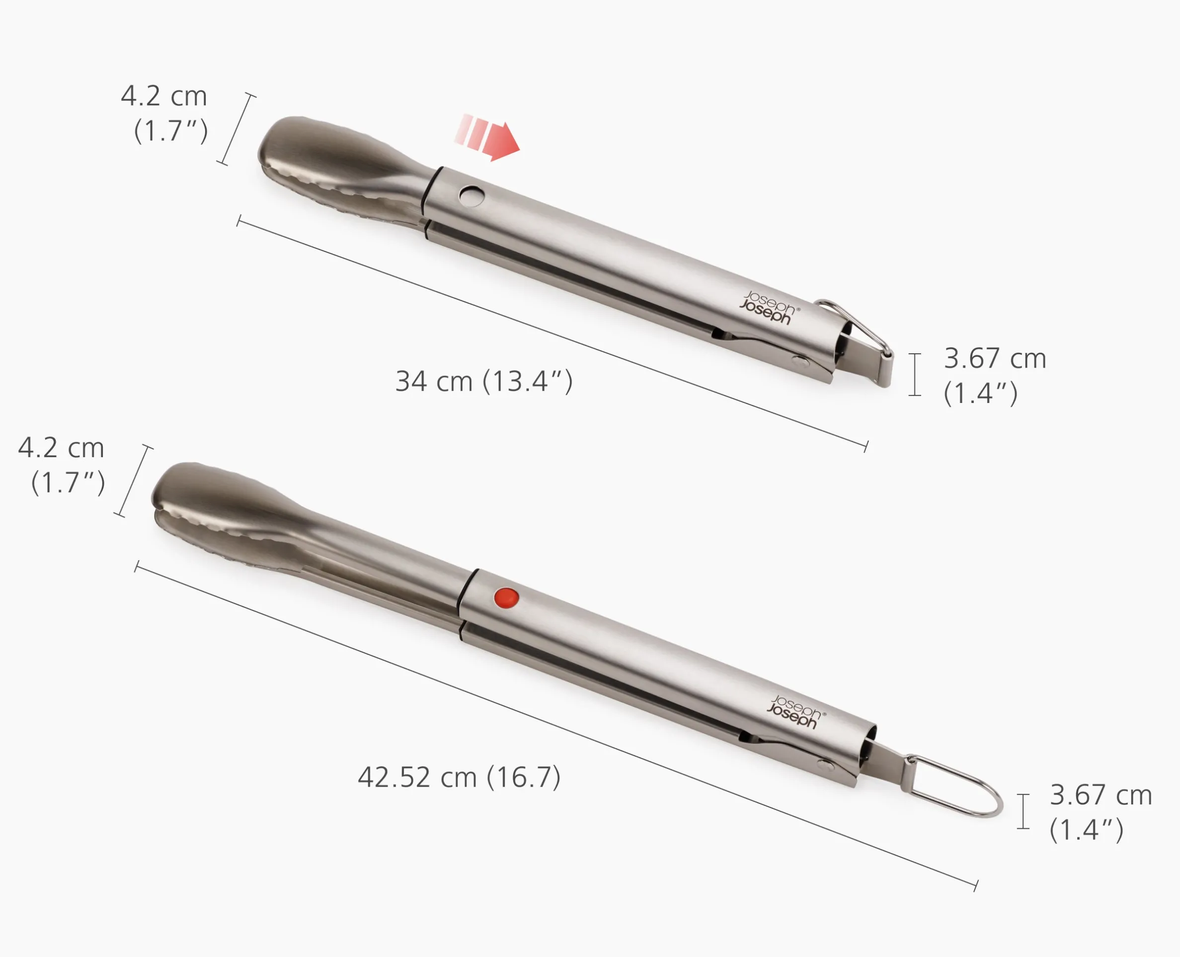GrillOut™ Stainless-Steel BBQ Tongs with Extending Handle