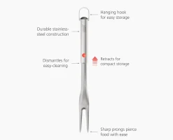 GrillOut™ Stainless-Steel BBQ Fork with Extending Handle
