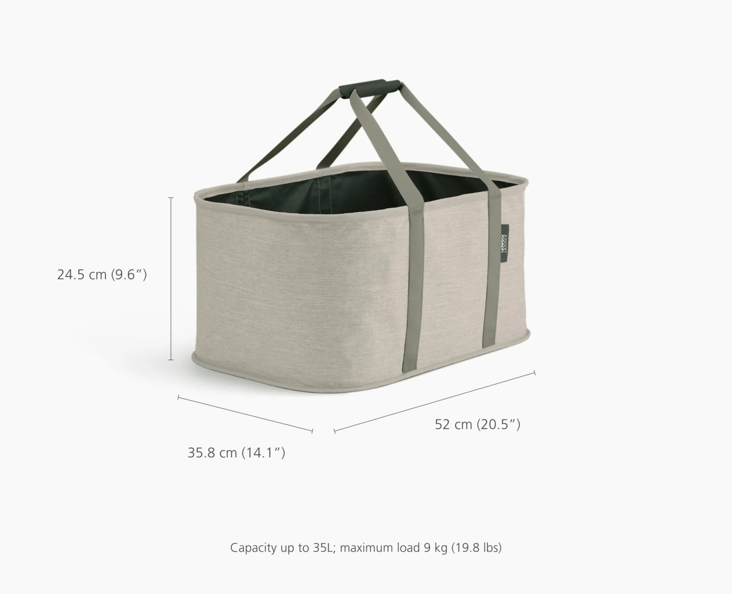 Hold-All™ Ecru Collapsible 35L Laundry Basket
