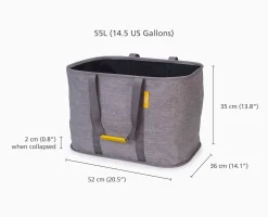 Hold-All™ Max Gray Collapsible 55L Laundry Basket