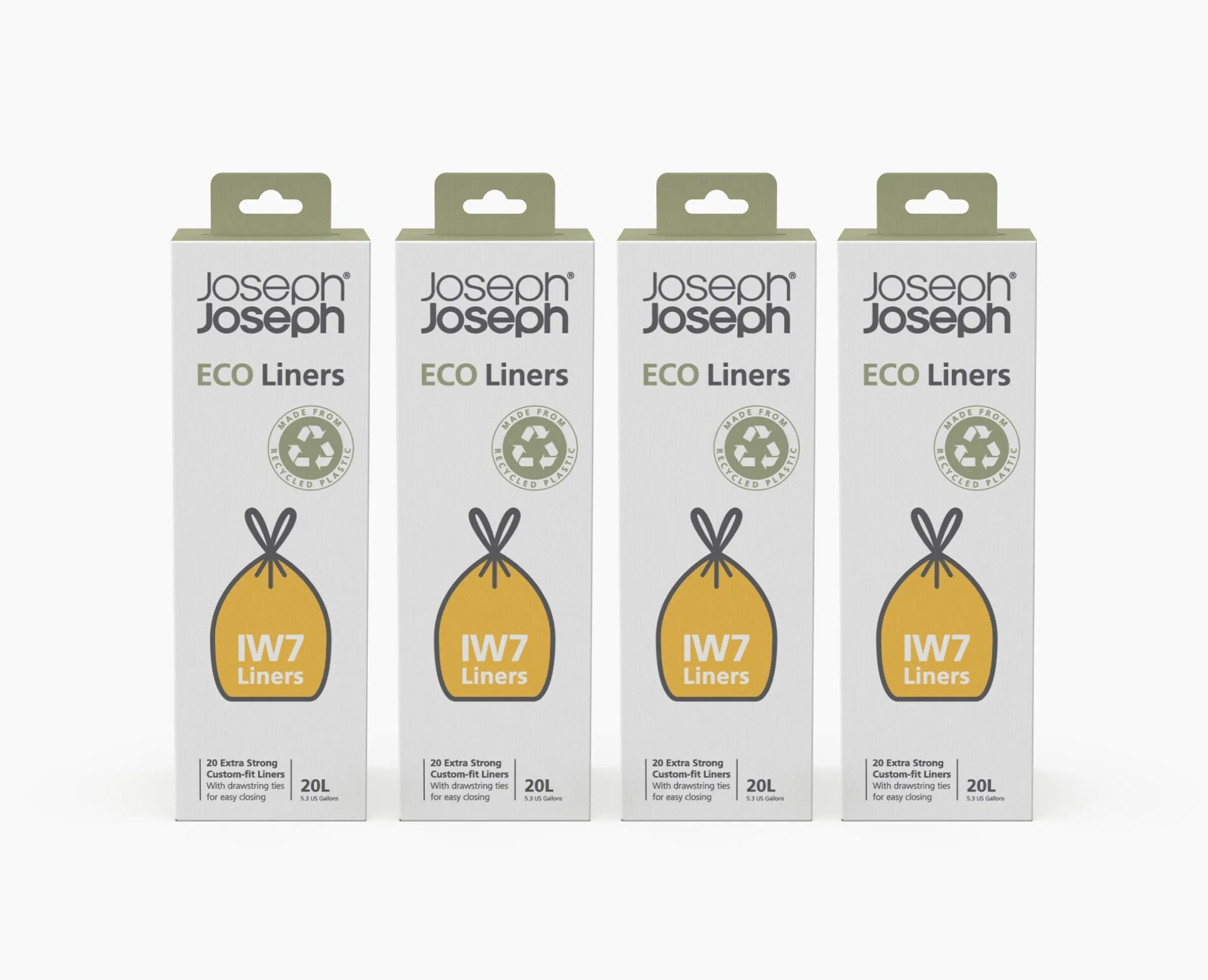 IW7 20L Gray Recycled Trash Bags - 4 pack
