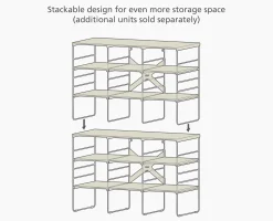 Level™ Plus Large Adjustable Ecru Shoe Rack