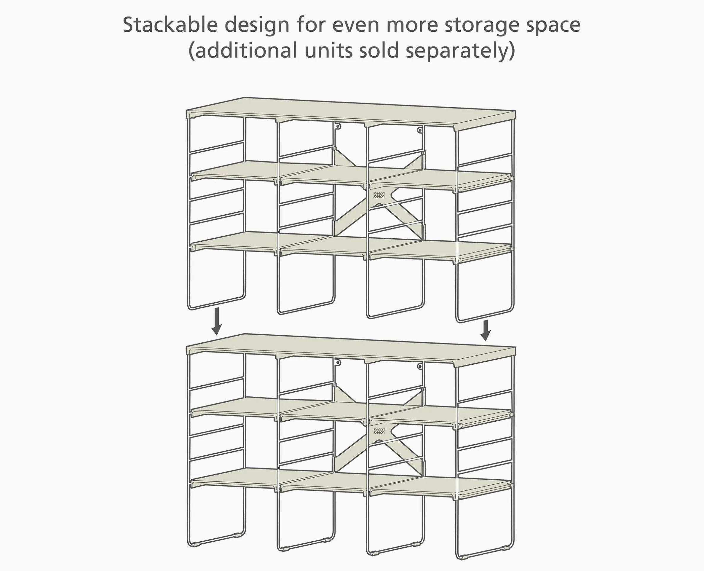 Level™ Plus Large Adjustable Ecru Shoe Rack