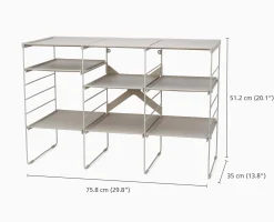 Level™ Plus Large Adjustable Ecru Shoe Rack
